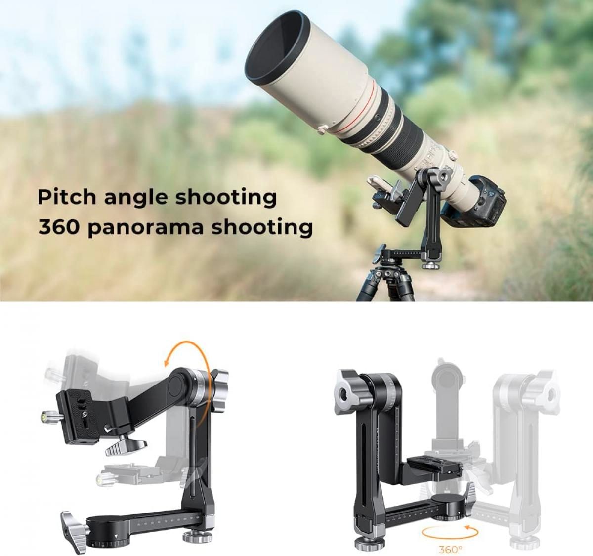 K&F Concept Tripod Gimbal Head CNC Aluminium KF31.052 - 6